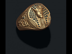 Pharaoh ring with gems Modello di stampa 3D