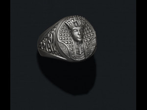 Pharaoh ring with gems Modello di stampa 3D
