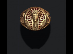 Pharaoh ring with gems Modello di stampa 3D