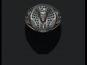 Pharaoh ring with gems Modello di stampa 3D