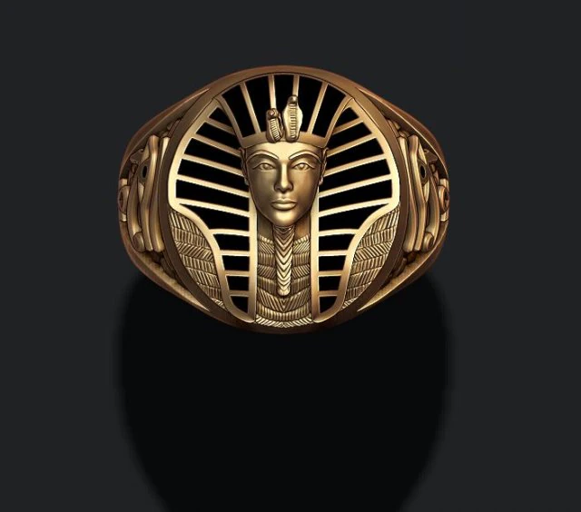 Pharaoh ring with enamel 3D Print Model .c4d .max .obj .3ds .fbx .stl .blend 