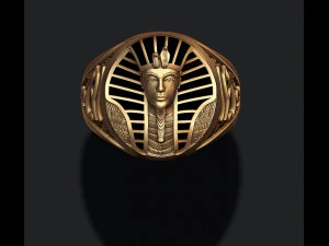 에나멜을 사용한 파라오 반지 3D 프린트 모델