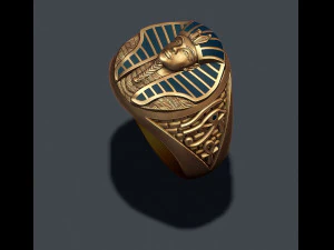 Pharaoh ring with enamel 3D Print Model