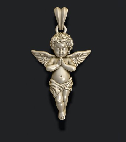 Baby angel pendant 3D Print Model .c4d .max .obj .3ds .fbx .stl .blend 