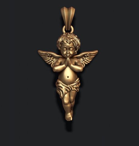 Baby angel pendant Modelo de Impressão 3D .c4d .max .obj .3ds .fbx .stl .blend 