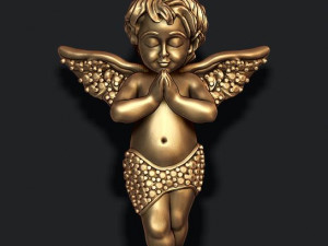 Baby angel pendant with gems 3D-printmodel