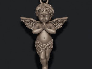 Baby angel pendant with gems 3D-printmodel