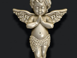 Baby angel pendant with gems 3D-printmodel