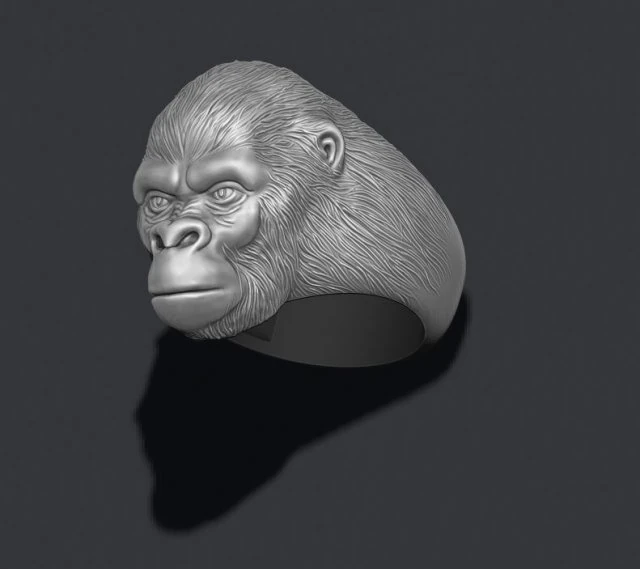 Gorilla ring 3D Print Model .c4d .max .obj .3ds .fbx .stl .blend 