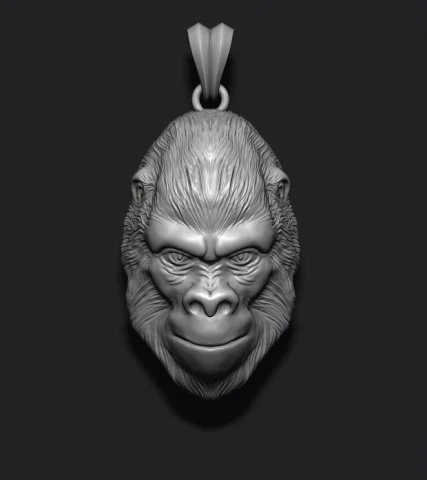 Gorilla pendant 3D Print Model .c4d .max .obj .3ds .fbx .stl .blend 