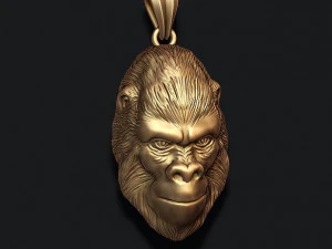 Gorilla pendant 3D Print Model