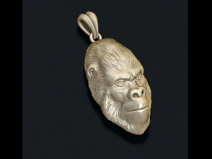 Gorilla pendant 3D Print Model