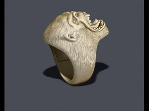 Roaring angry gorilla ring 3D Print Model