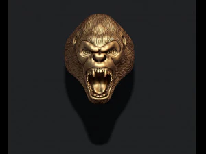 Roaring angry gorilla ring 3D Print Model