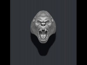 Roaring angry gorilla ring 3Dプリントモデル