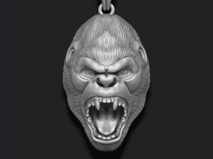 Roaring angry gorilla pendant 3D Принт Модель