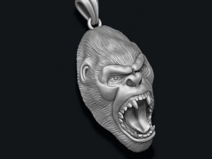 Roaring angry gorilla pendant 3D Принт Модель