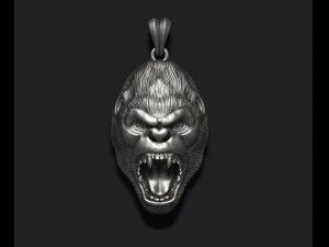 Roaring angry gorilla pendant 3D Принт Модель