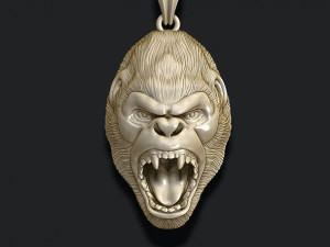 Roaring angry gorilla pendant 3D Принт Модель