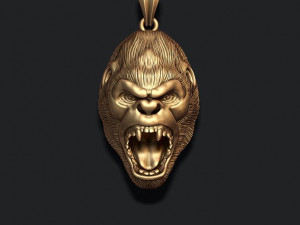 Roaring angry gorilla pendant Modelo de impresión 3D