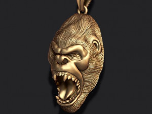 Roaring angry gorilla pendant 3D Принт Модель
