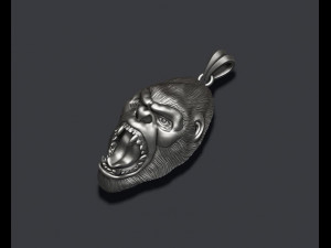 Roaring angry gorilla pendant 3D Принт Модель