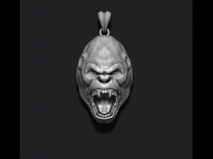 Roaring angry gorilla pendant 3D Принт Модель