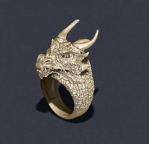 Dragon ring Modello di stampa 3D .c4d .max .obj .3ds .fbx .stl .blend