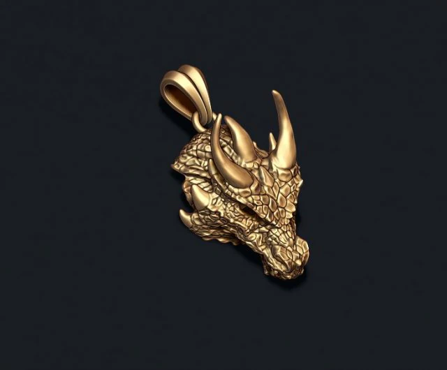 Dragon pendant 3D Print Model .c4d .max .obj .3ds .fbx .stl .blend 