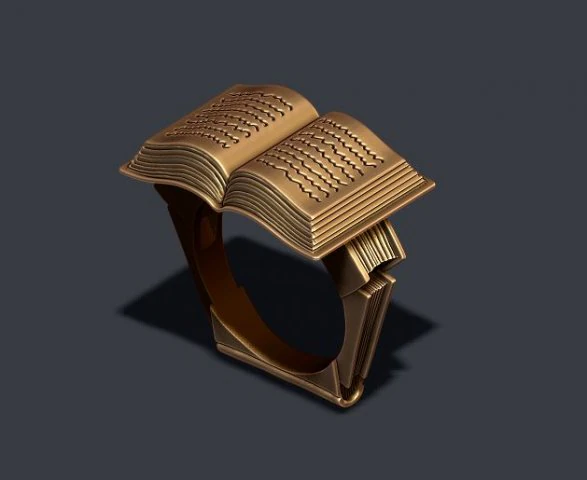 Book ring 3D Print Model .c4d .max .obj .3ds .fbx .stl .blend 