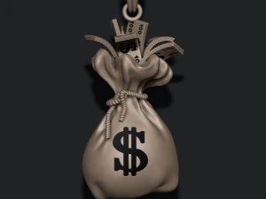 Money bag pendant 3D Print Model