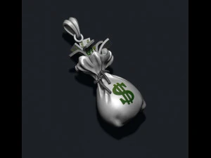 Money bag pendant 3D Print Model