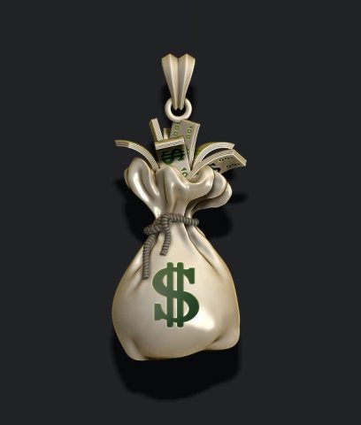 Money bag pendant 3D in 3DExport