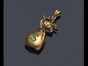 Money bag pendant 3D Print Model