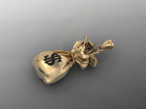 Money bag pendant 3D Print Model