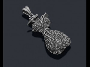 Money bag pendant with gemstones 3D Print Model
