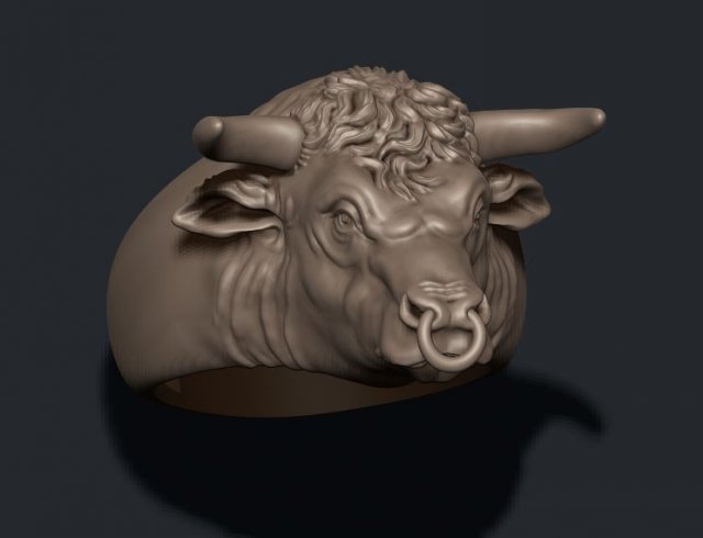 Bull ring 3Dプリントモデル .c4d .max .obj .3ds .fbx .stl .blend 