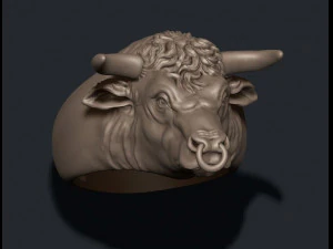 황소 반지 3D 프린트 모델
