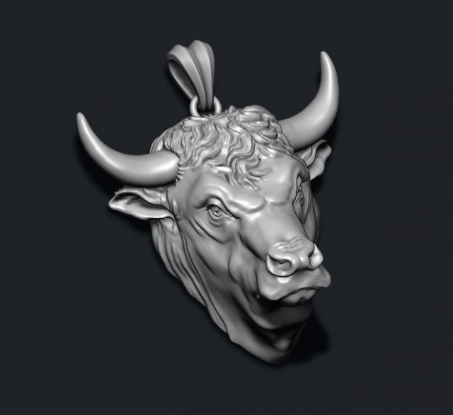 Bull pendant 3D प्रिंट मॉडल .c4d .max .obj .3ds .fbx .stl .blend 