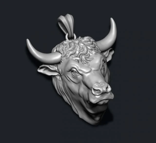 Bull pendant 3D Print Model .c4d .max .obj .3ds .fbx .stl .blend 