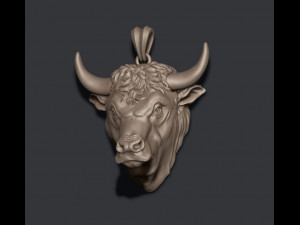 Bull pendant 3D प्रिंट मॉडल