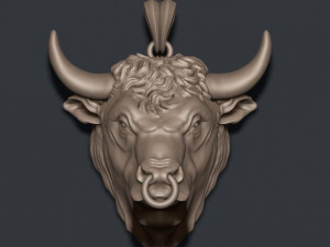 Bull pendant 3D प्रिंट मॉडल