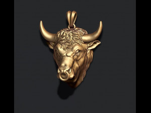 Bull pendant 3D प्रिंट मॉडल