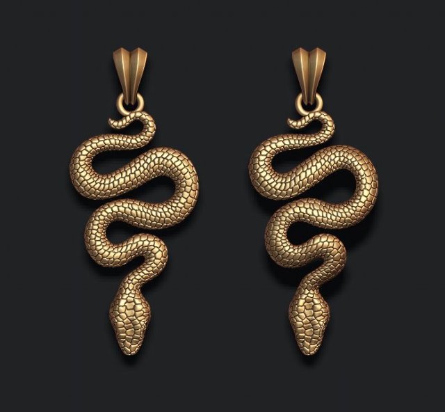 Snake pendant 3D-Druckmodell .c4d .max .obj .3ds .fbx .stl .blend 