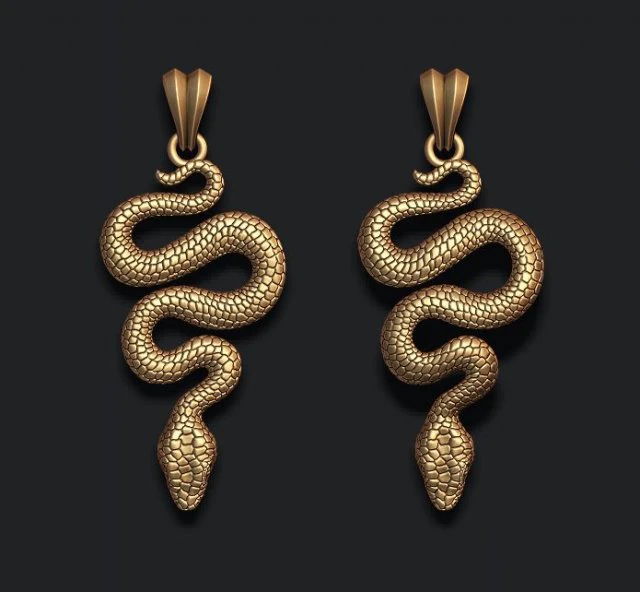 Snake pendant 3D Print Model .c4d .max .obj .3ds .fbx .stl .blend 