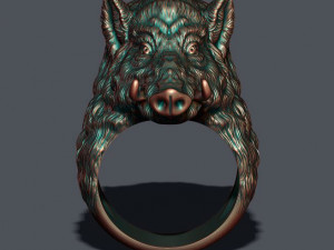 Wild boar ring 3D Print Model
