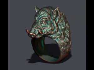 Wild boar ring Model Cetak 3D