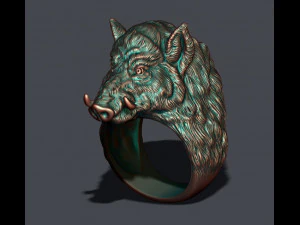 Cincin babi hutan Model Cetak 3D