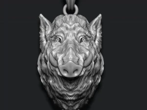 Wild boar pendant 3D Print Model