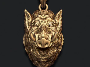 Wild boar pendant 3D Print Model